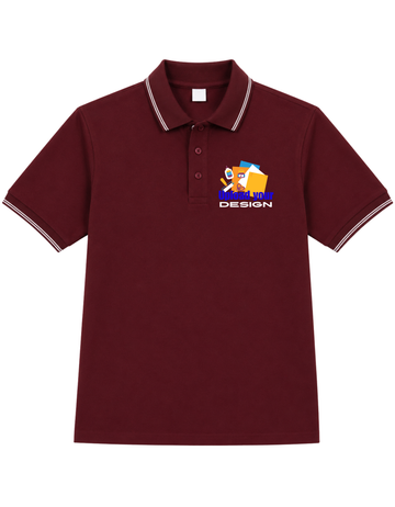 JigriStitch Premium Lycra Polo T-Shirt for Men | Maroon with White Tipping | 230-240 GSM Rich Cotton Feel Fabric (Maroon)
