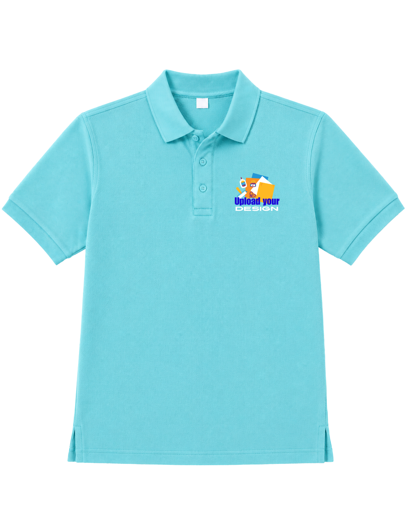 JigriStitch Premium Lycra Polo T-Shirt for Men | 180 GSM Stretch Fabric Aqua Blue