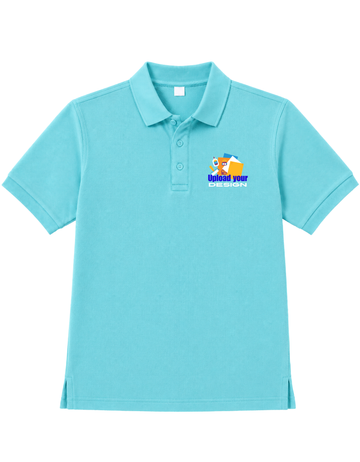 JigriStitch Premium Lycra Polo T-Shirt for Men | 180 GSM Stretch Fabric Aqua Blue