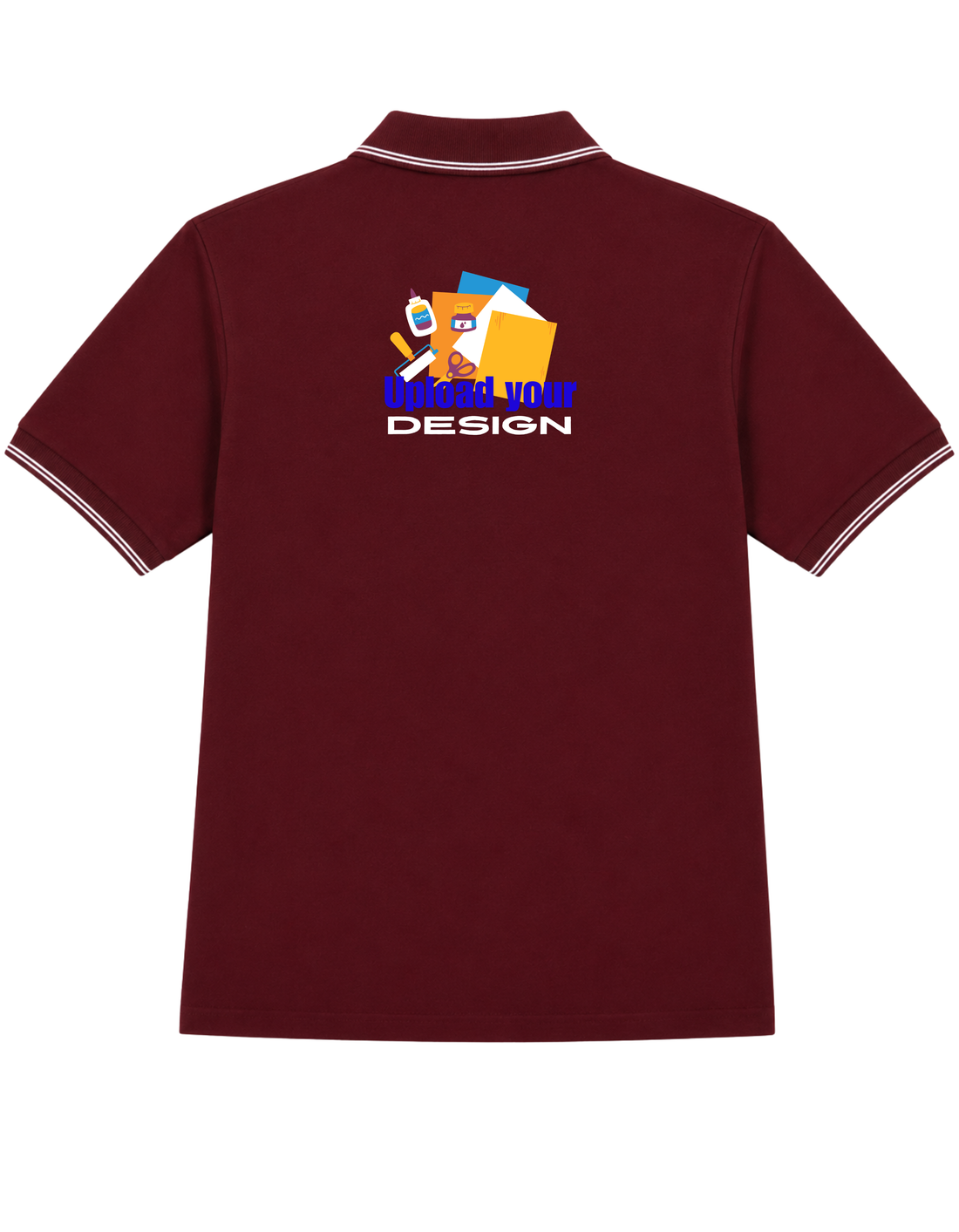 JigriStitch Premium Lycra Polo T-Shirt for Men | Maroon with White Tipping | 230-240 GSM Rich Cotton Feel Fabric (Maroon)