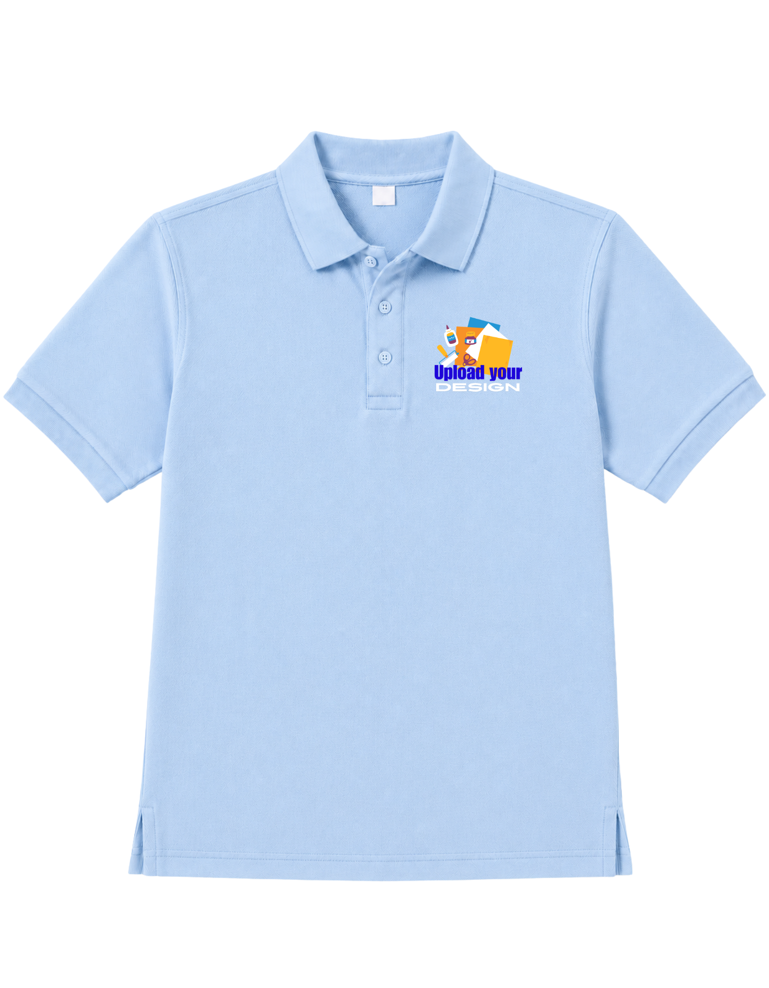 JigriStitch Premium Lycra Polo T-Shirt for Men | 180 GSM Stretch Fabric Sky Blue