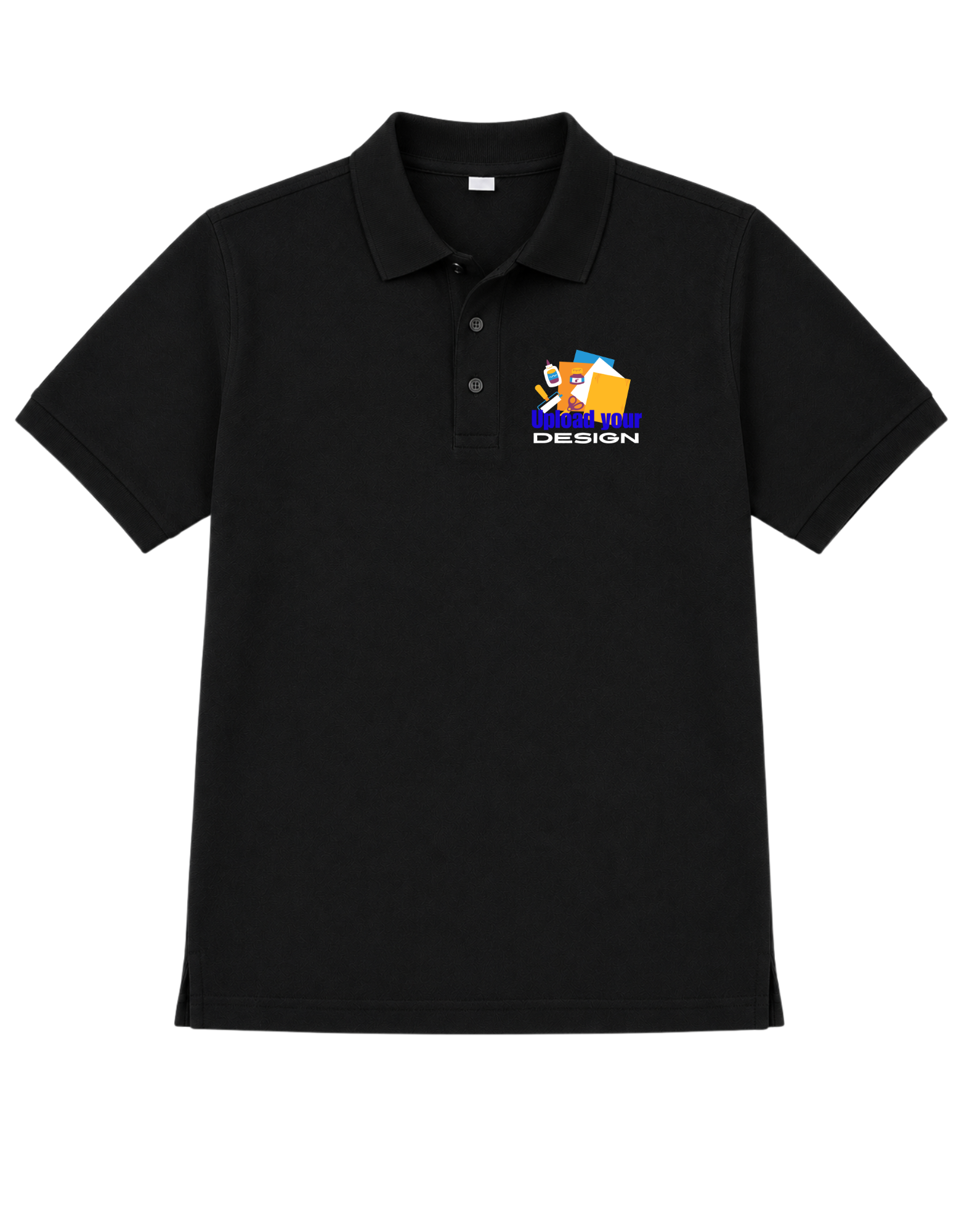 JigriStitch Premium Lycra Polo T-Shirt for Men | 180 GSM Stretch Fabric Black
