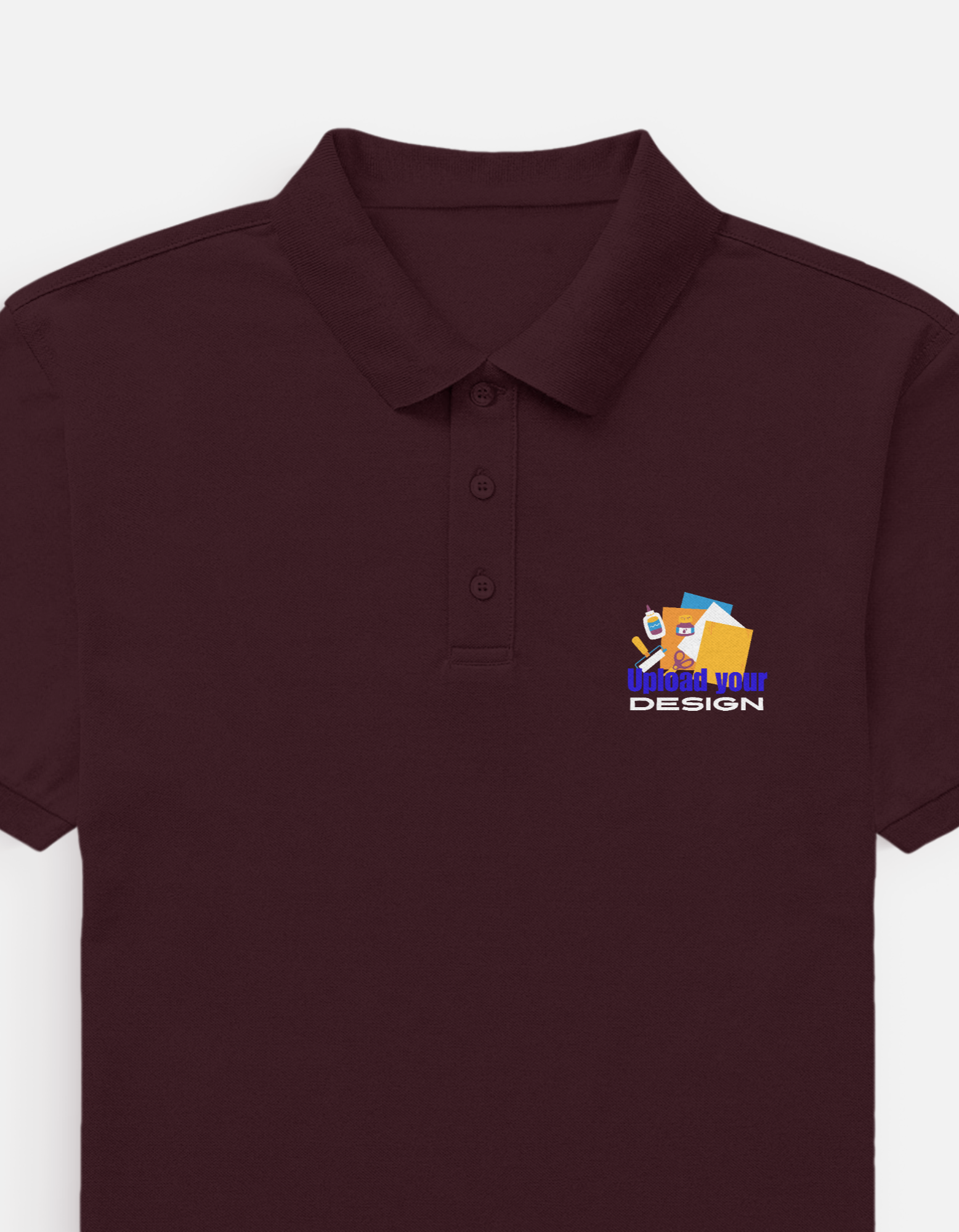 Maroon Custom Polo T-Shirt for Men | Personalized Logo & DTF Printing