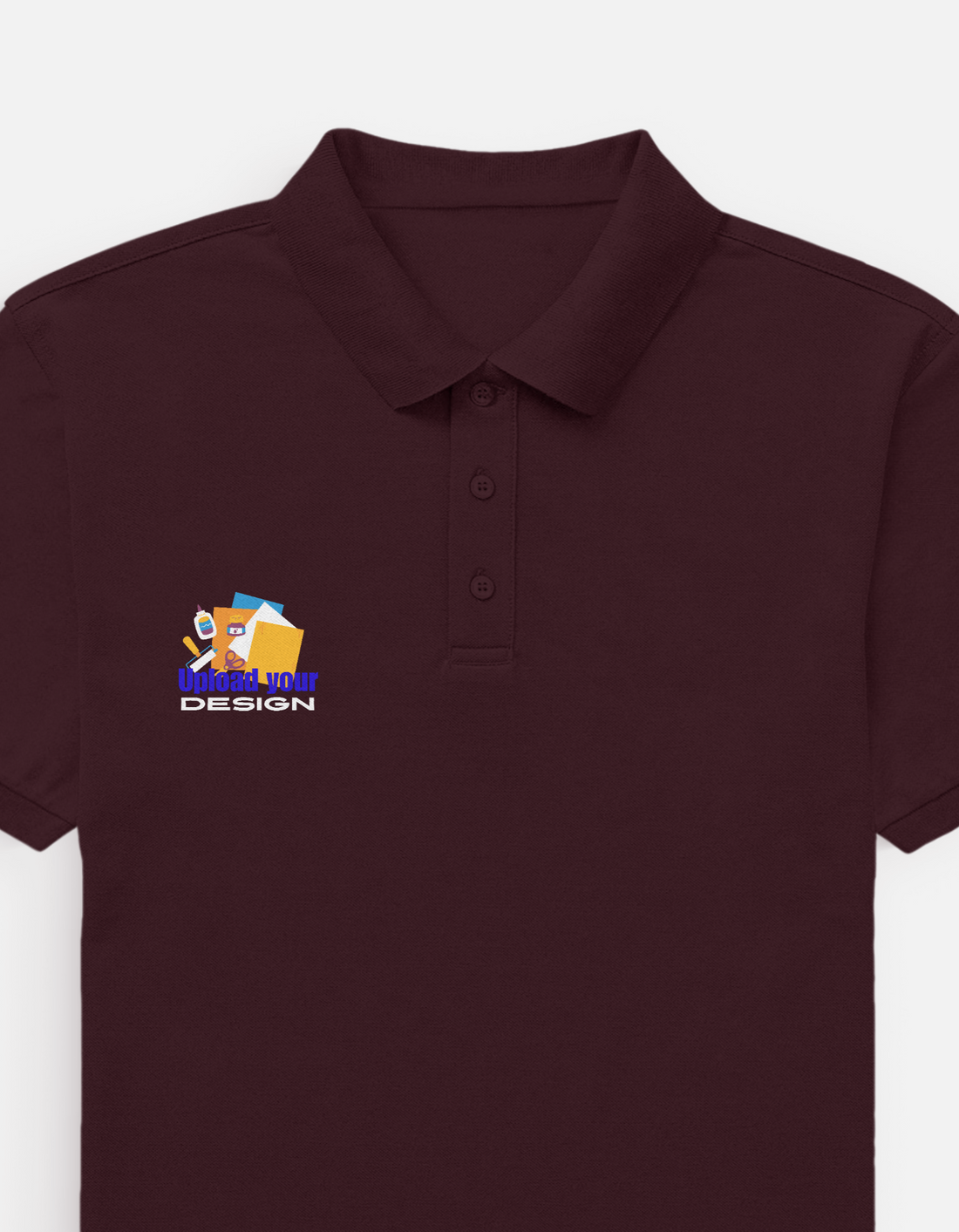 Maroon Custom Polo T-Shirt for Men | Personalized Logo & DTF Printing
