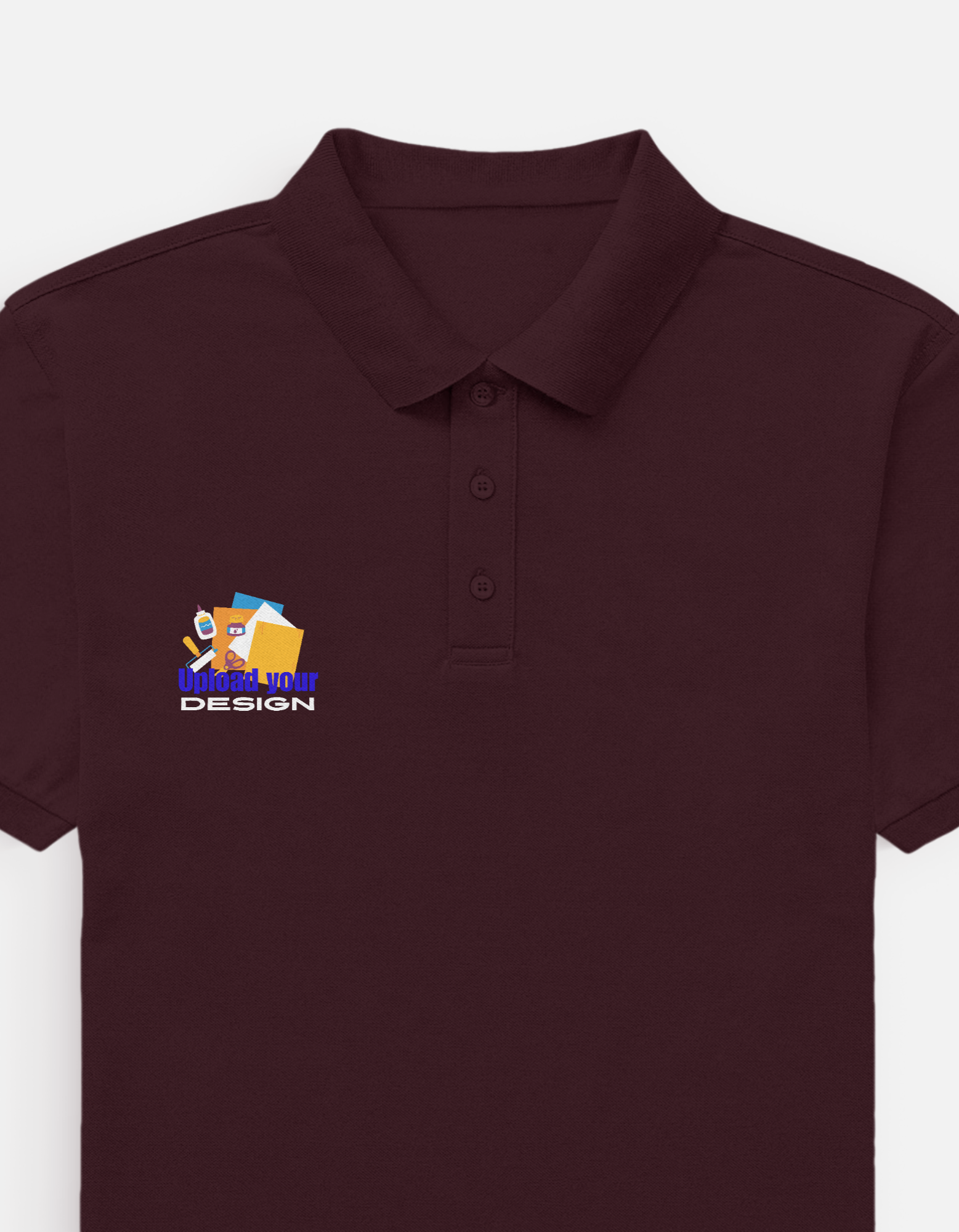 Maroon Custom Polo T-Shirt for Men | Personalized Logo & DTF Printing