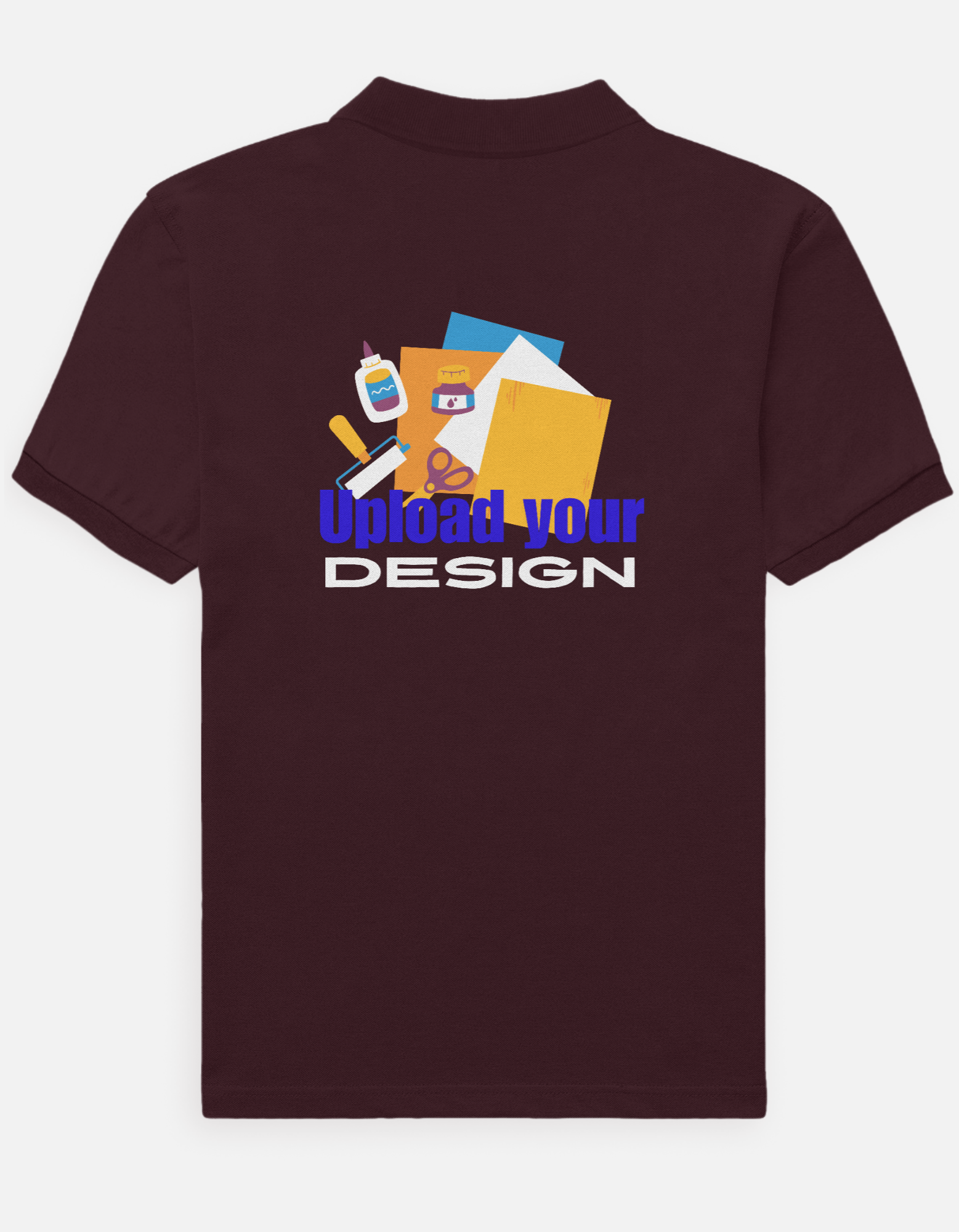Maroon Custom Polo T-Shirt for Men | Personalized Logo & DTF Printing