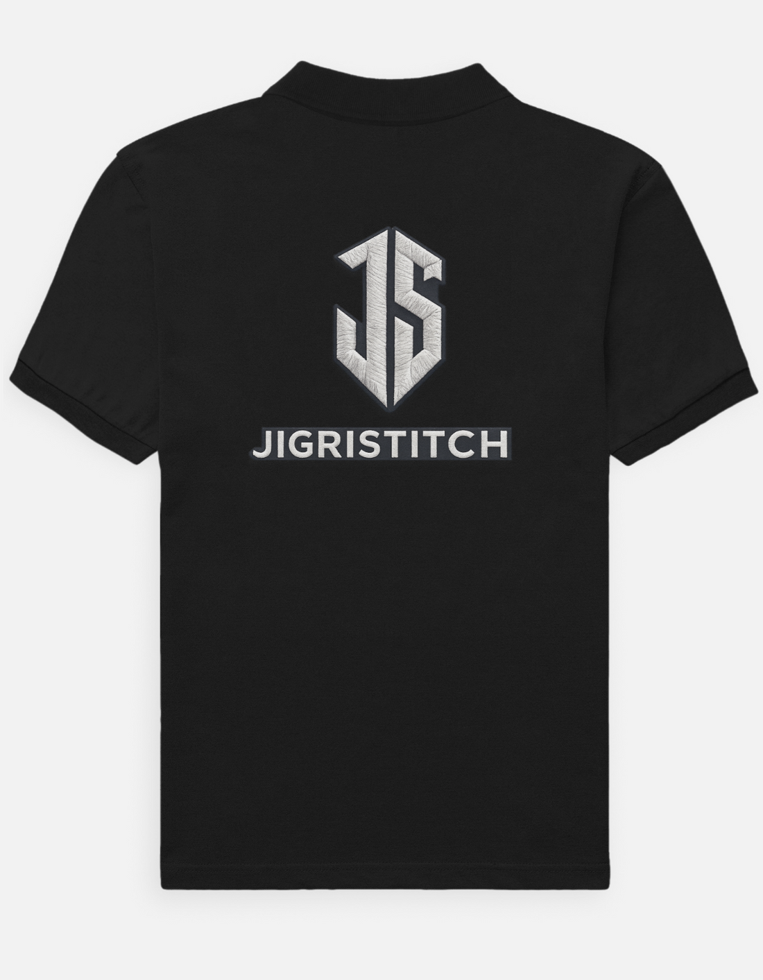 Black Custom Polo T-Shirt Men | Logo Embroidery & Personalized DTF Printing