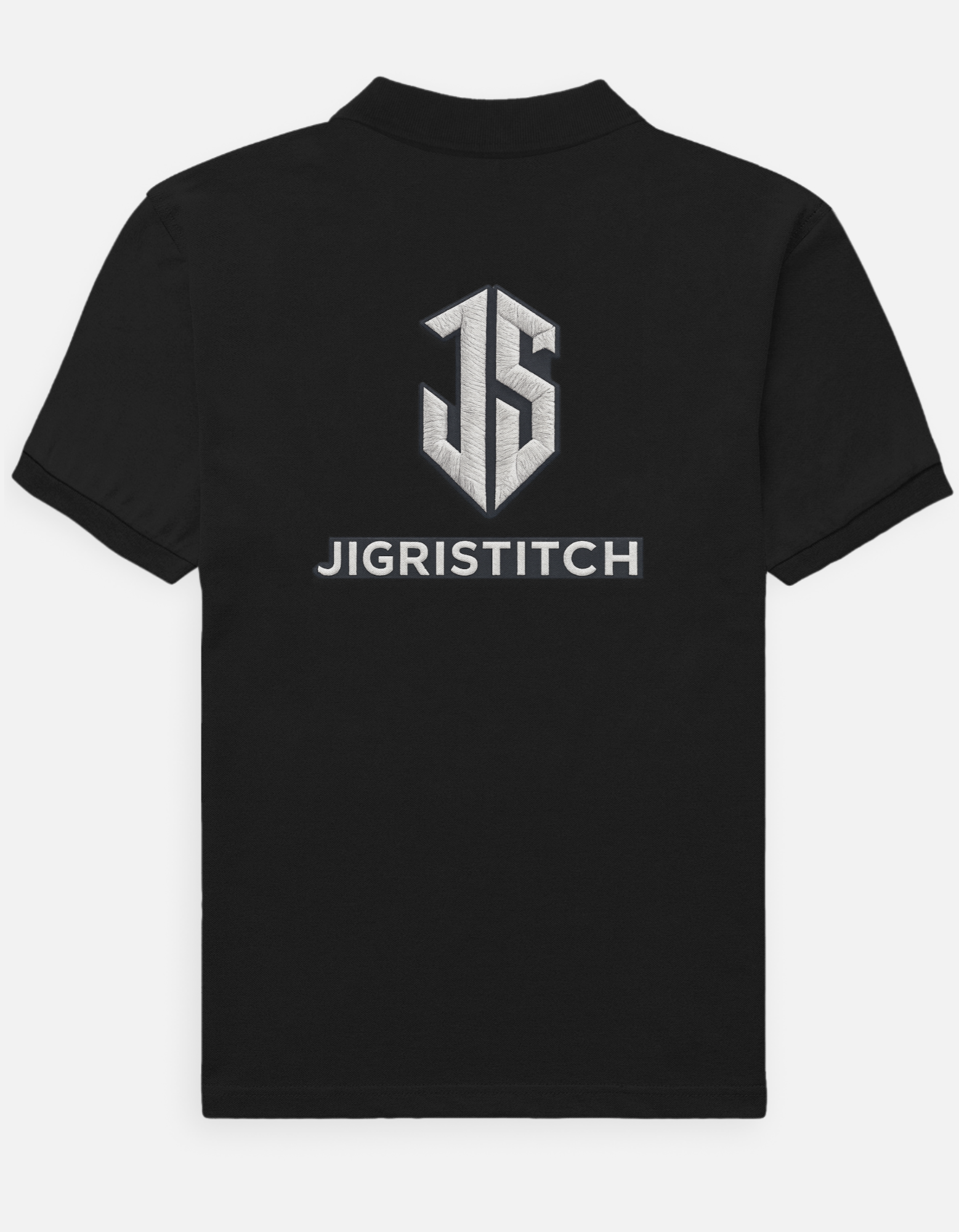 Black Custom Polo T-Shirt Men | Logo Embroidery & Personalized DTF Printing