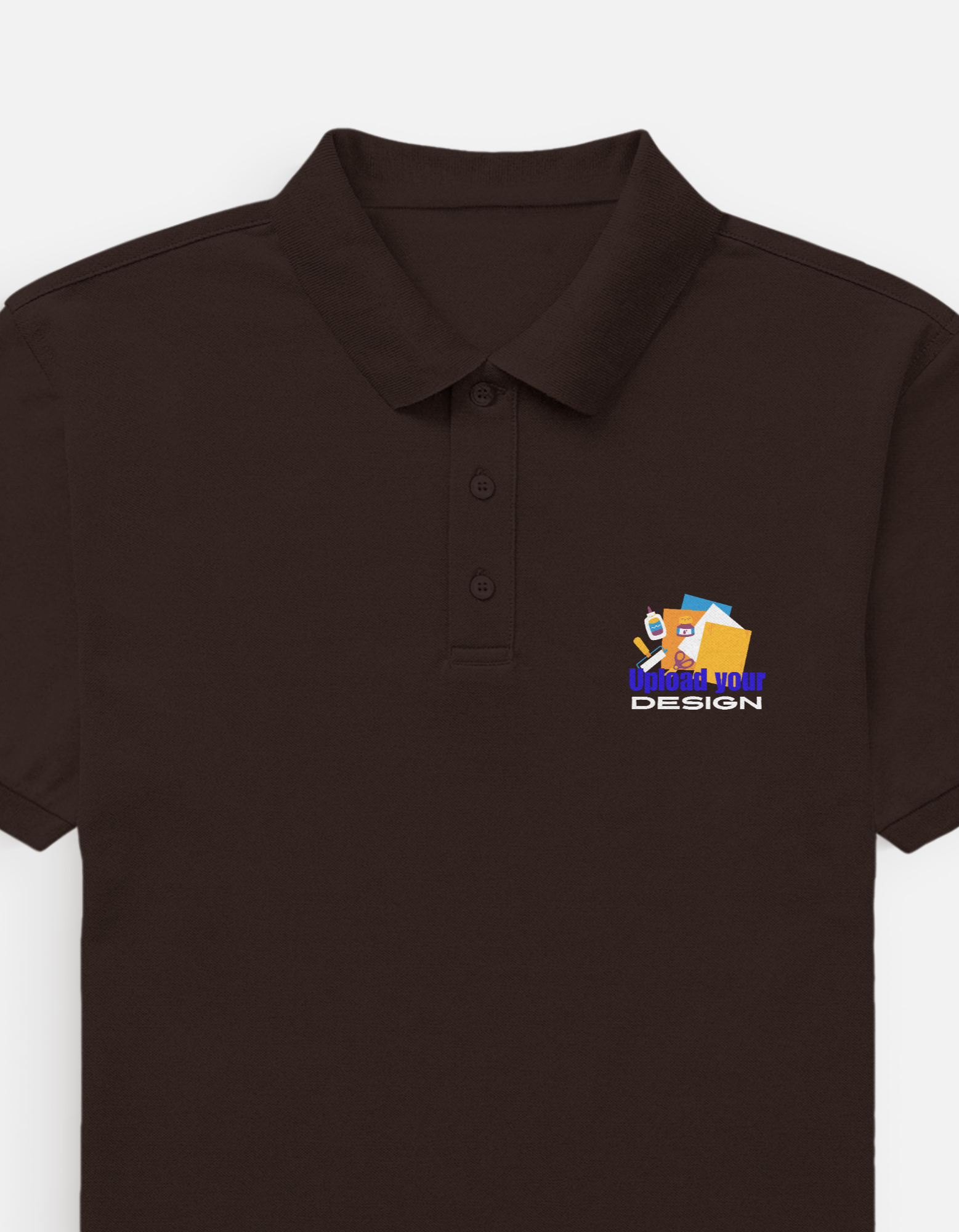 Dark Brown Custom Polo T-Shirt for Men | Logo Embroidery & DTF Print
