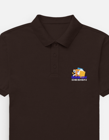Dark Brown Custom Polo T-Shirt for Men | Logo Embroidery & DTF Print