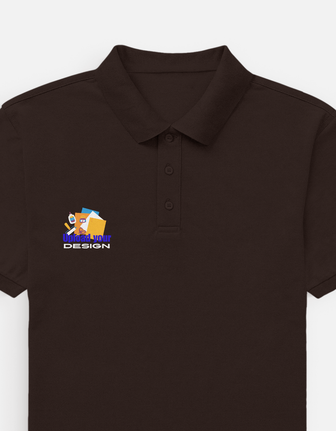 Dark Brown Custom Polo T-Shirt for Men | Logo Embroidery & DTF Print