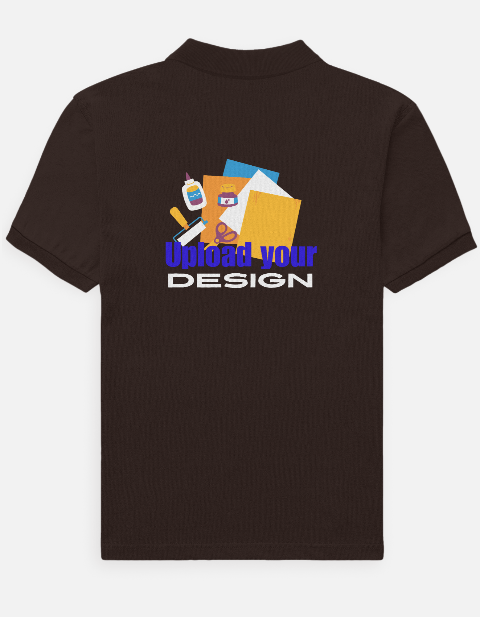 Dark Brown Custom Polo T-Shirt for Men | Logo Embroidery & DTF Print