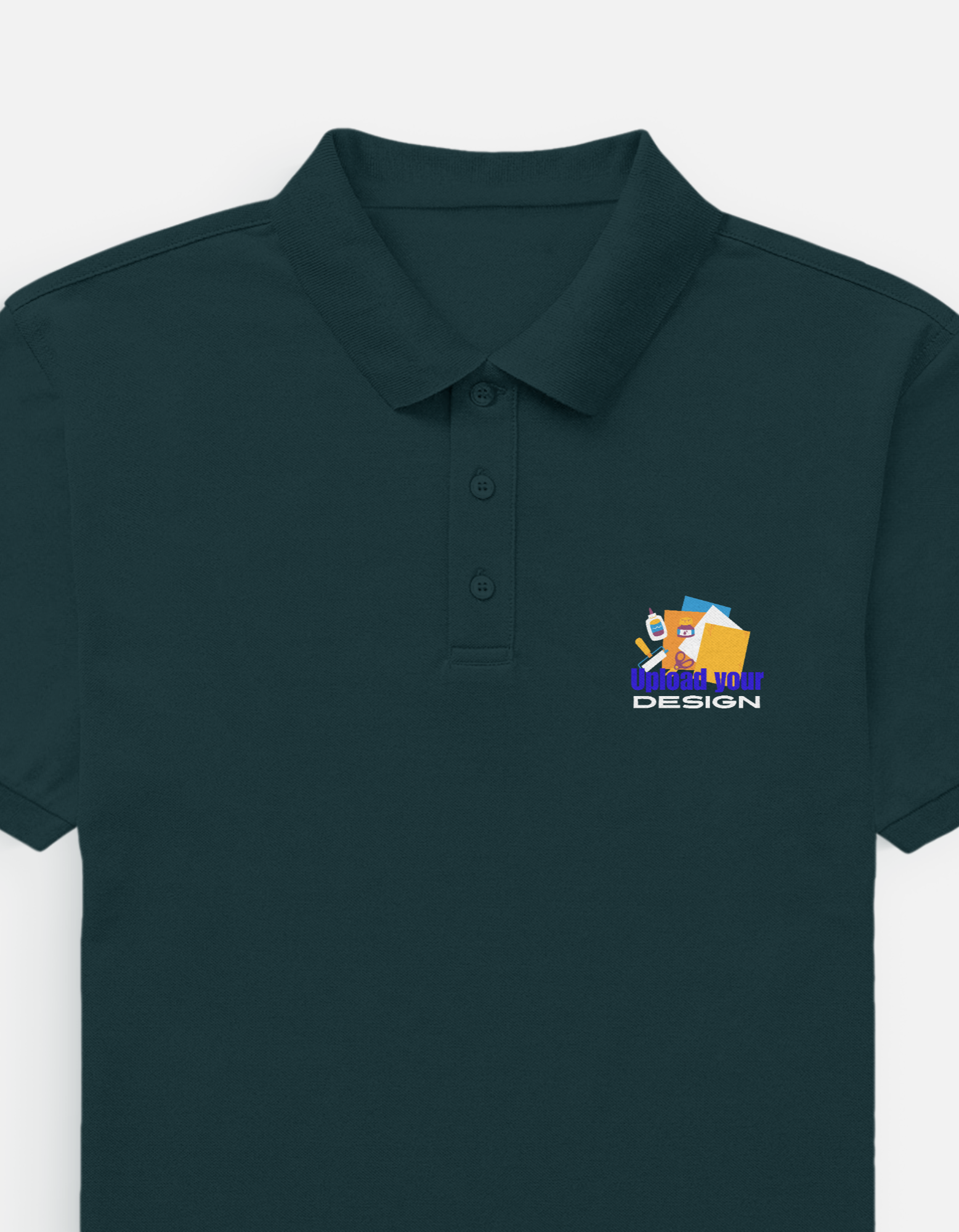 Dark Teal Men’s Custom Polo T-Shirt | Personalized Logo & Name Printing