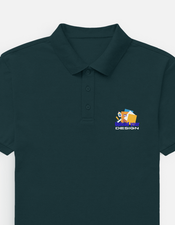 Dark Teal Men’s Custom Polo T-Shirt | Personalized Logo & Name Printing