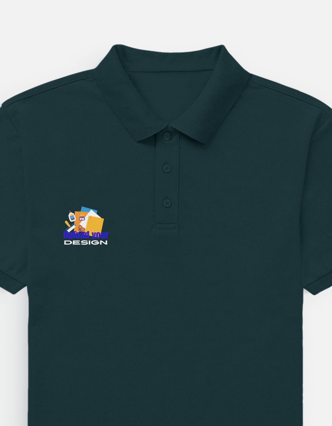 Dark Teal Men’s Custom Polo T-Shirt | Personalized Logo & Name Printing