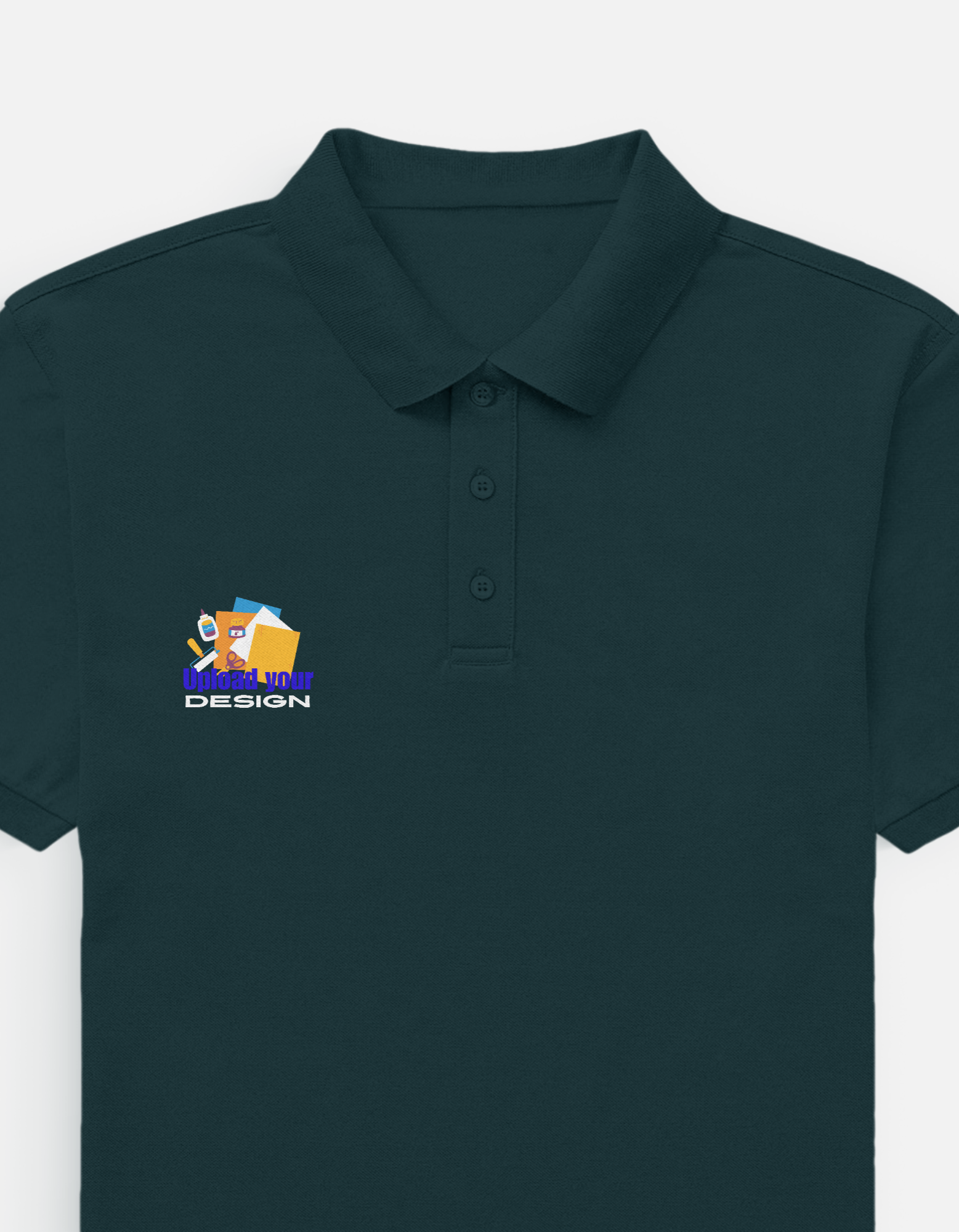 Dark Teal Men’s Custom Polo T-Shirt | Personalized Logo & Name Printing
