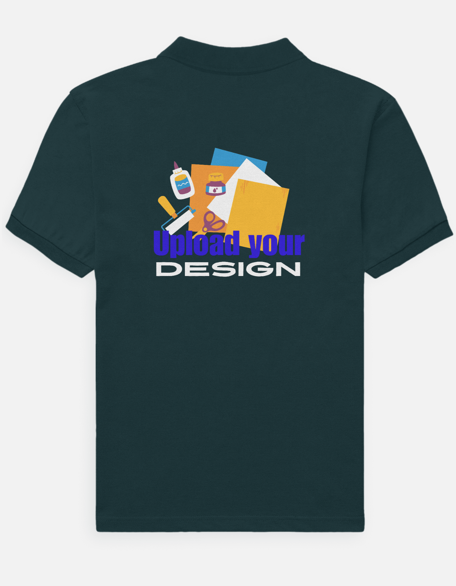 Dark Teal Men’s Custom Polo T-Shirt | Personalized Logo & Name Printing