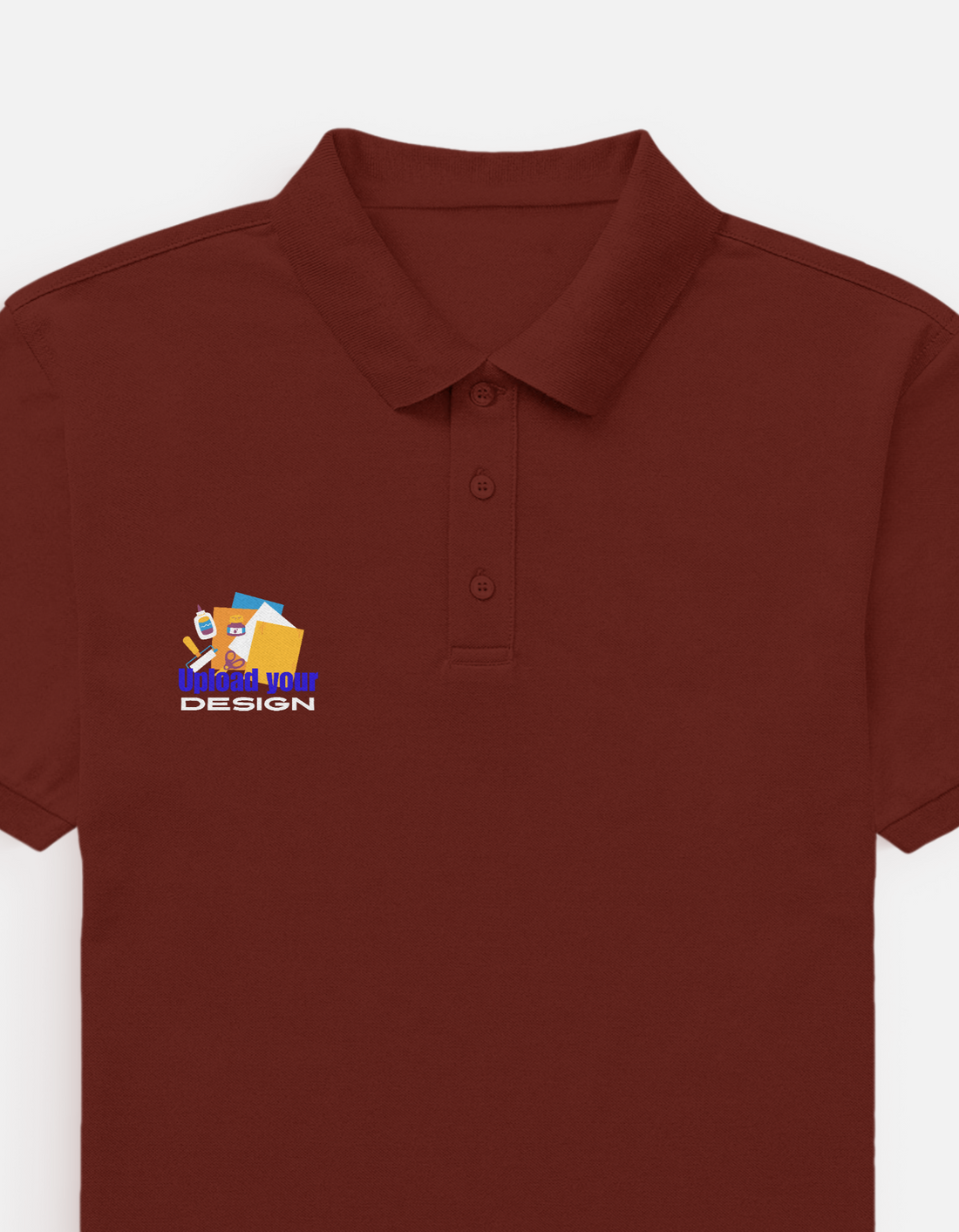 Brick Red Personalized Polo T-Shirt for Men | Custom Logo Embroidery Polo