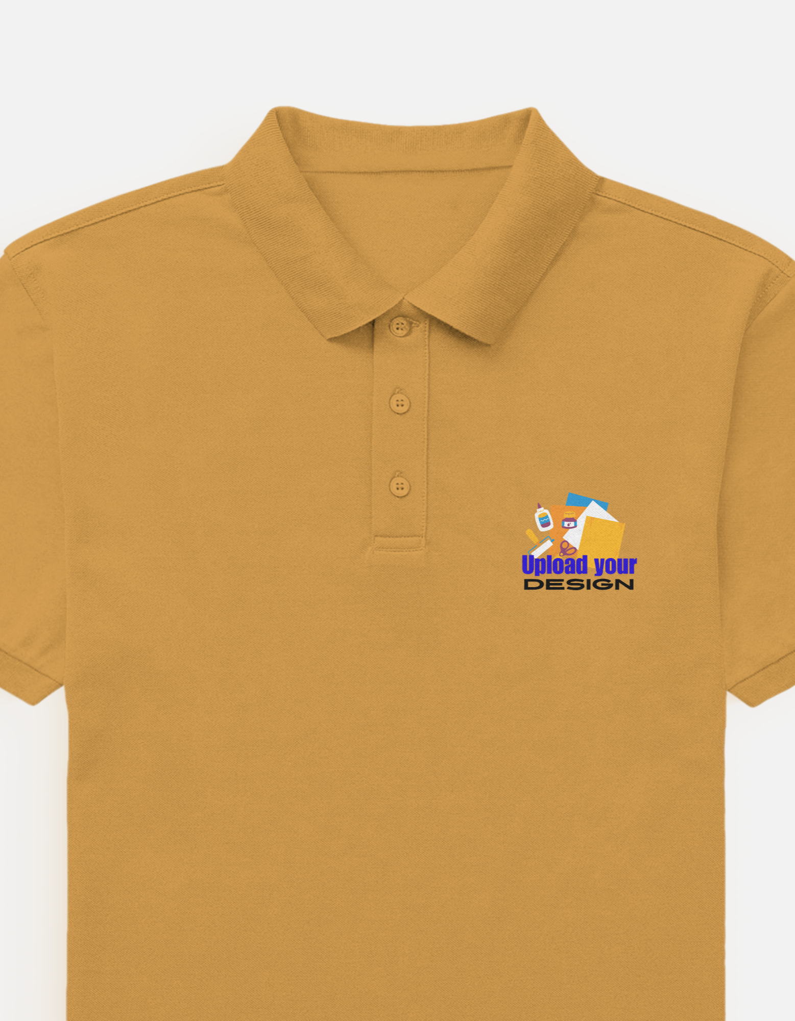 Mustard Yellow Custom Polo T-Shirt for Men | Personalized Logo & DTF Printing