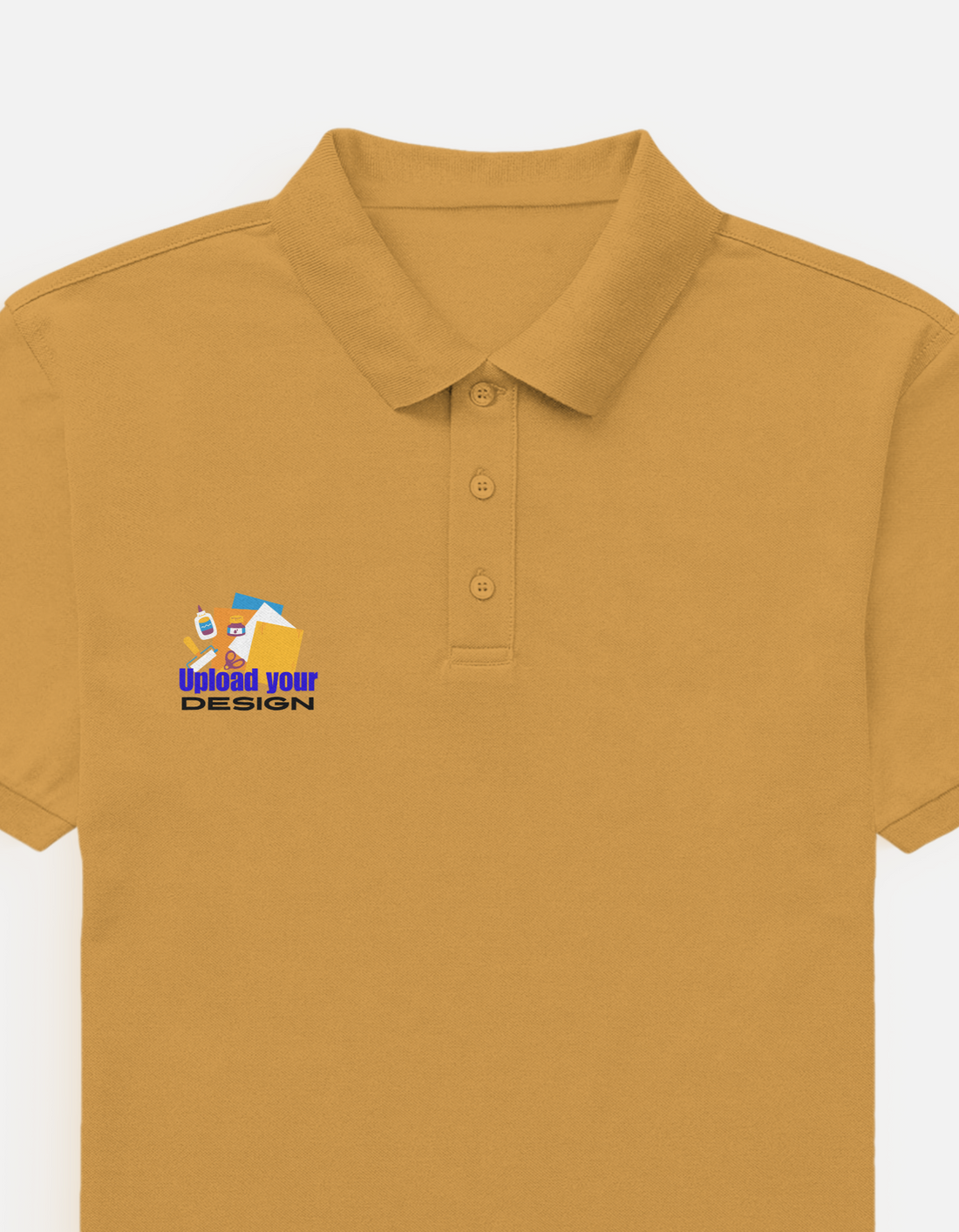 Mustard Yellow Custom Polo T-Shirt for Men | Personalized Logo & DTF Printing