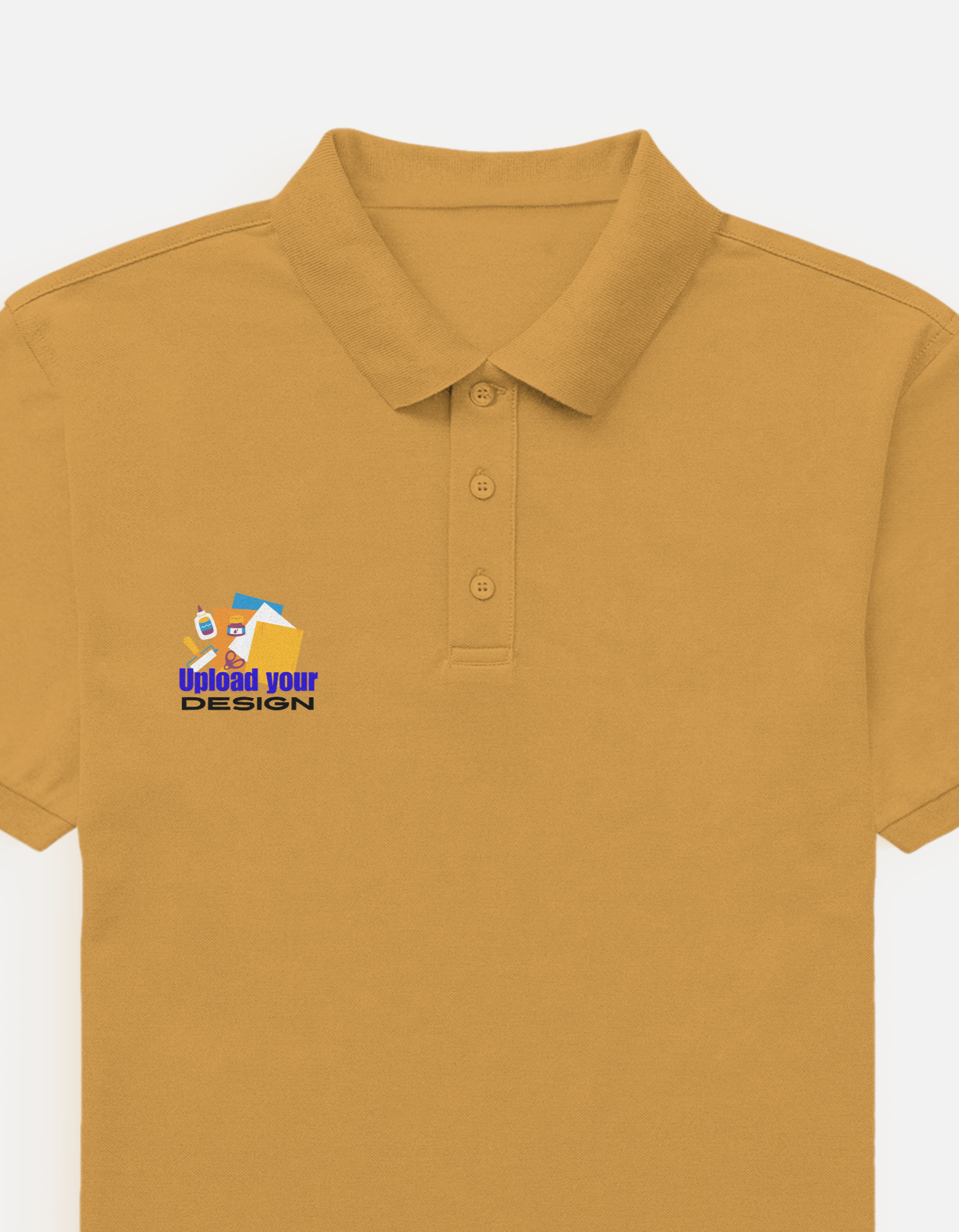 Mustard Yellow Custom Polo T-Shirt for Men | Personalized Logo & DTF Printing