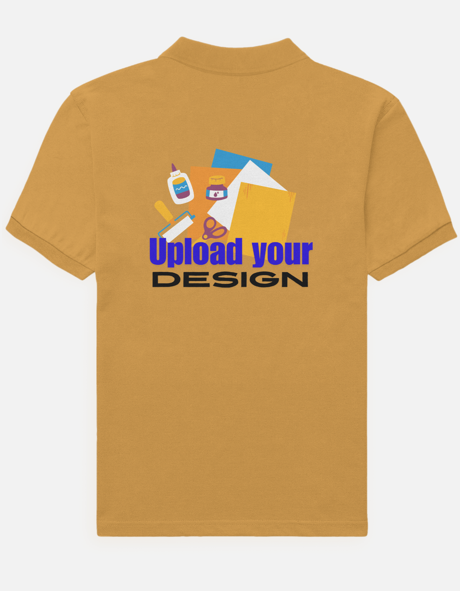 Mustard Yellow Custom Polo T-Shirt for Men | Personalized Logo & DTF Printing