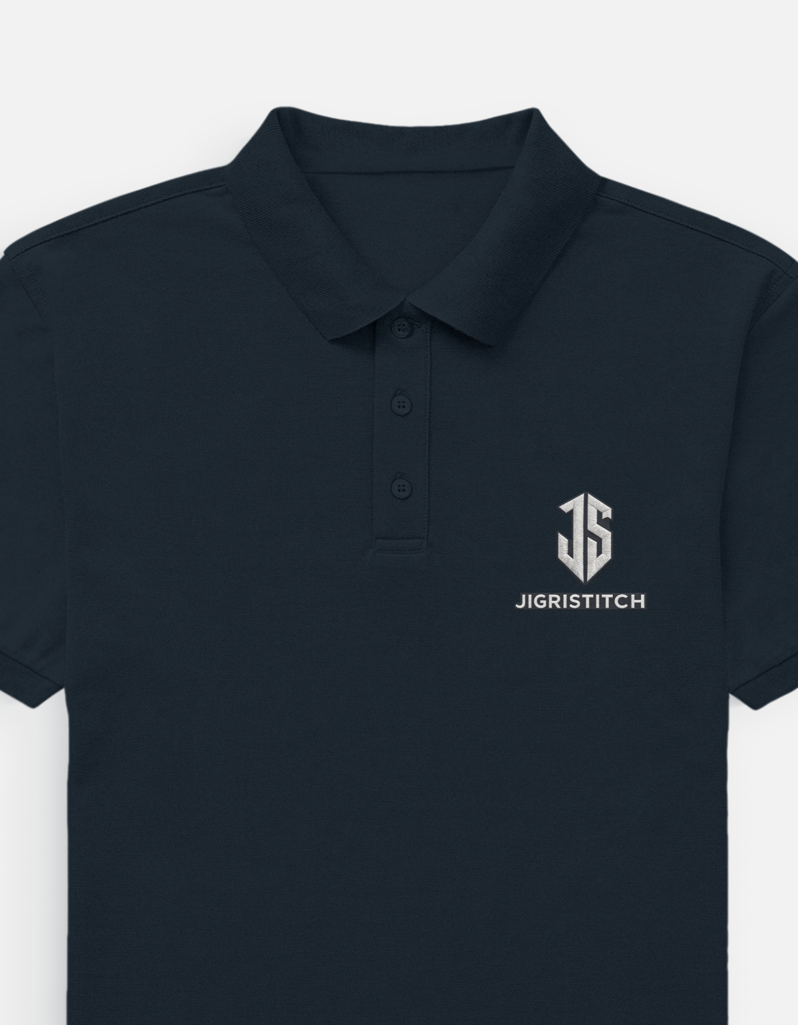Navy Blue Men’s Custom Polo T-Shirt | Personalized Logo Embroidery & DTF Print