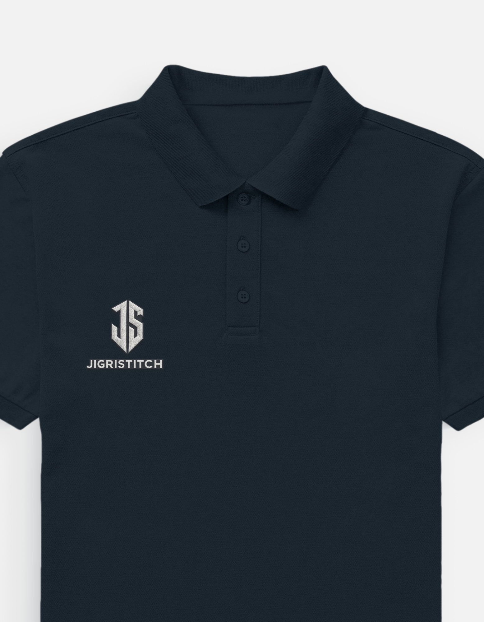 Navy Blue Men’s Custom Polo T-Shirt | Personalized Logo Embroidery & DTF Print